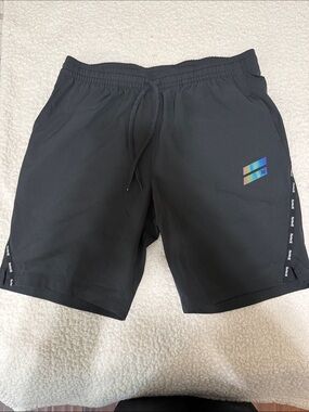 Hurley Black Athletic Shorts with Iridescent Logo